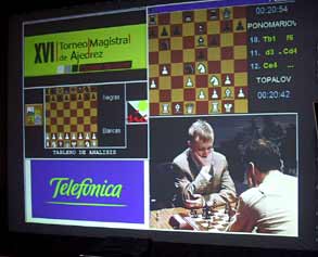 Escenario en la partida Ponomariov vs Topalov