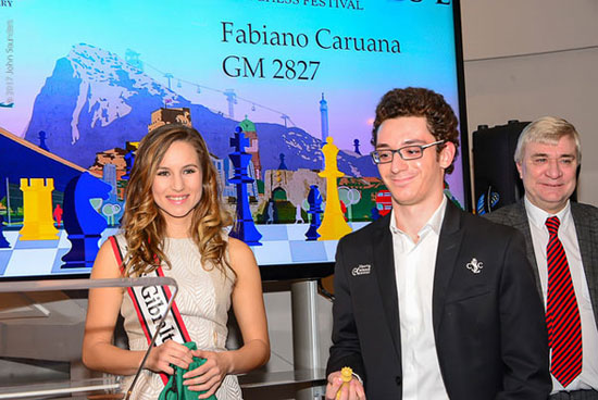 Miss Gibraltar, Kailey Mifsud, Fabiano Caruana y Steven Linares