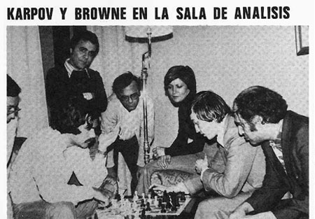 Browne, Karpov y Tal en Las Palmas 1977