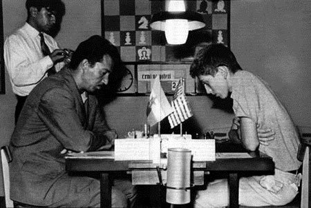 Gligoric vs Fischer en el interzonal de 1958 en Portoroz