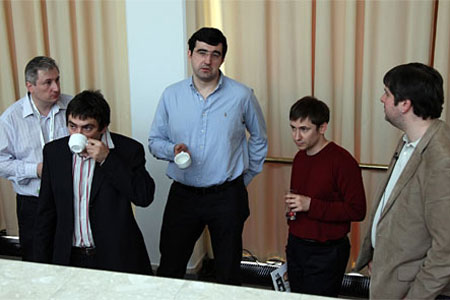 Max Dlugy, Mark Glukhovsky, Kramnik y Svidler 