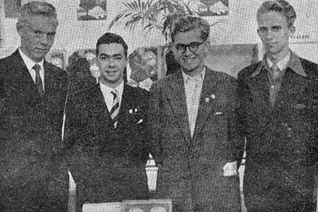 Olafsson, Panno, Larsen y Darga en el Campeonato del Mundo juvenil de 1953, ganado por Panno