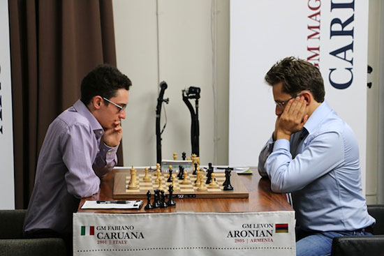 R 4 Caruana vence también a Aronian, 4 de 4!