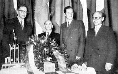 Smyslov, Reshevsky, Keres y Bronstein. Zurich 1953