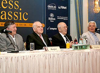 Karpov, Unzicker, Korchnoi y Spassky en Mainz 2005
